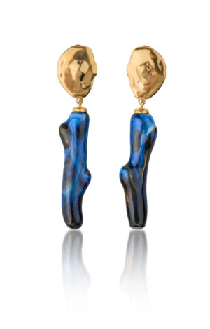 Golden Lake earrings with cosmos color twig